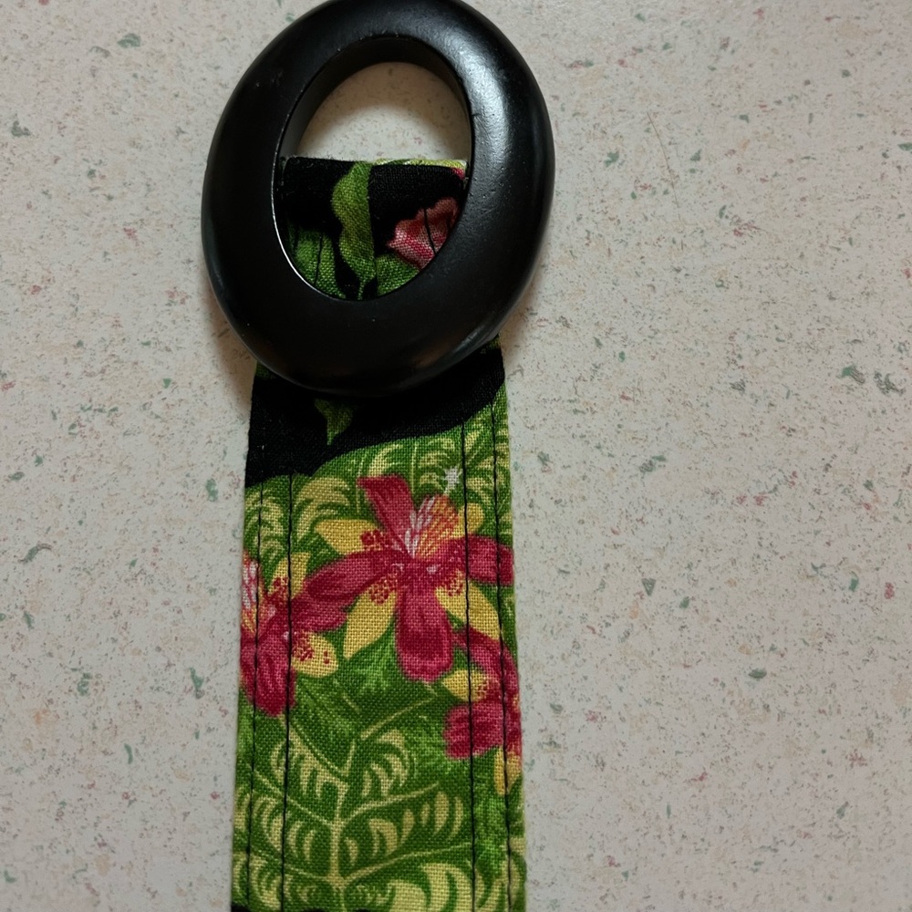 Floral Green and Black Women's Belt